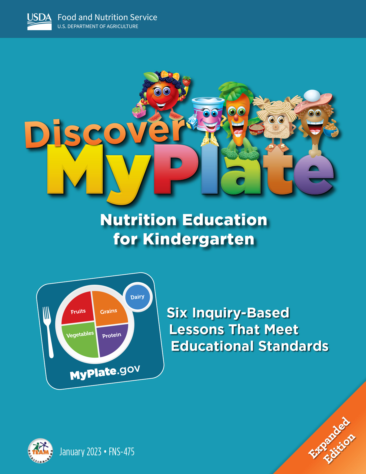 Cover of the Discover My Plate Nutrition Education for Kindergarten Teacher's Guide