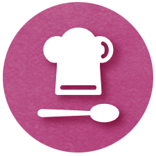 Chef hat and spoon logo