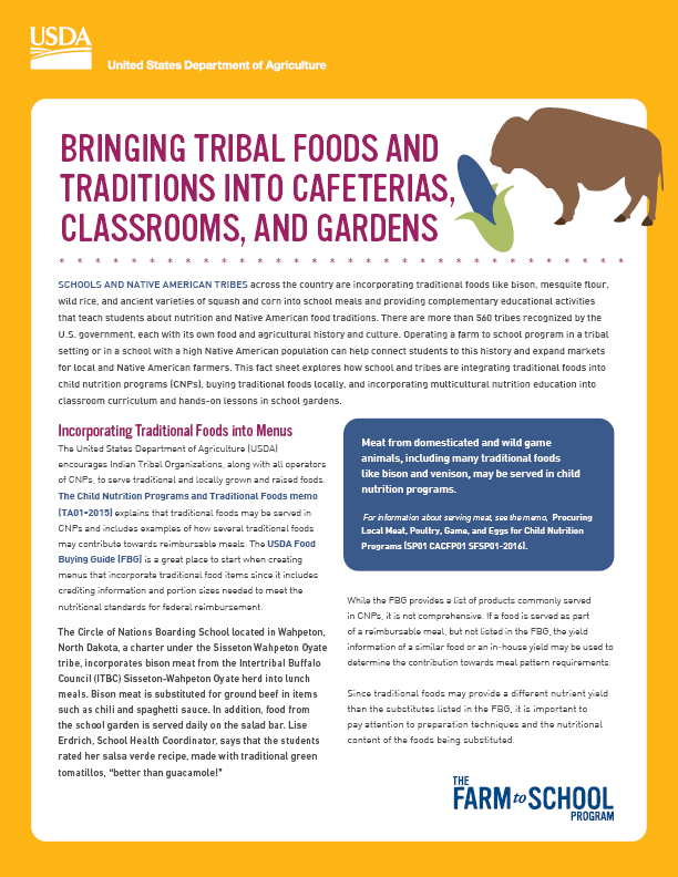 Fact sheet about tribal foods