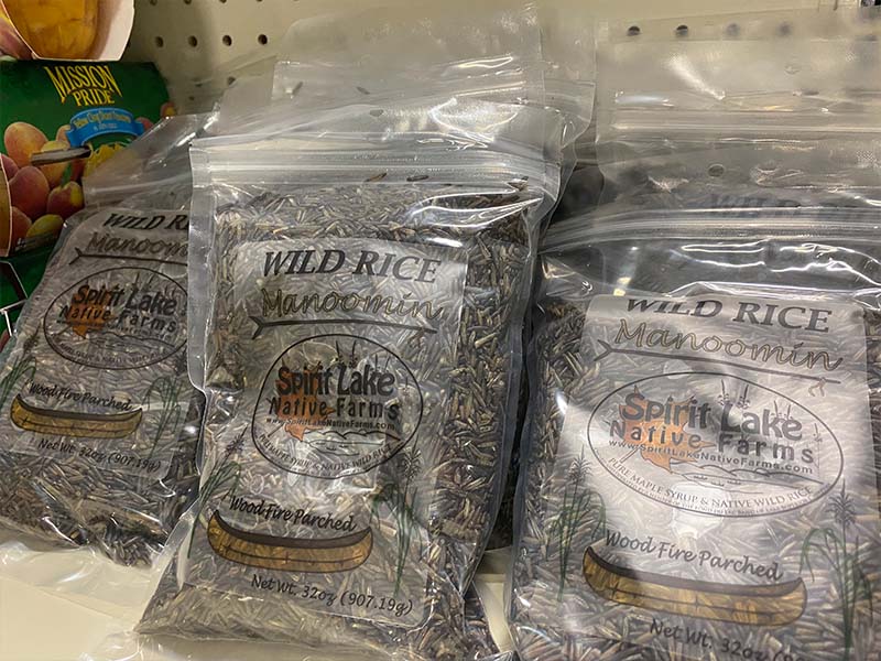 image of packaged wild rice on a store shelf