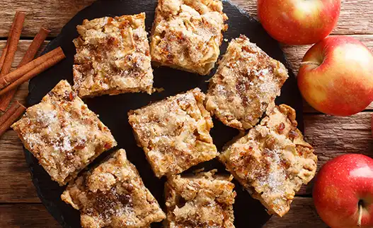 plate of apple cinnamon bars