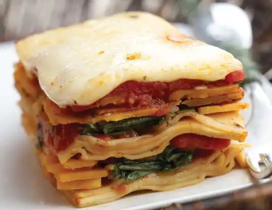 a square of squash lasagna