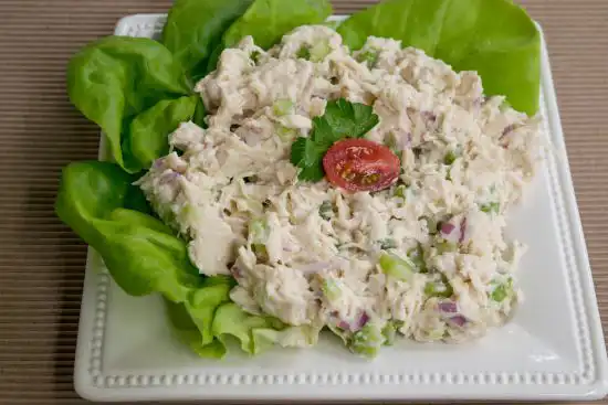 chicken salad on greens