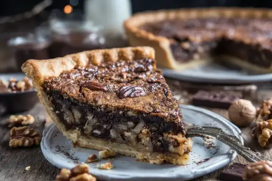 slice taken out of a pie on a plate