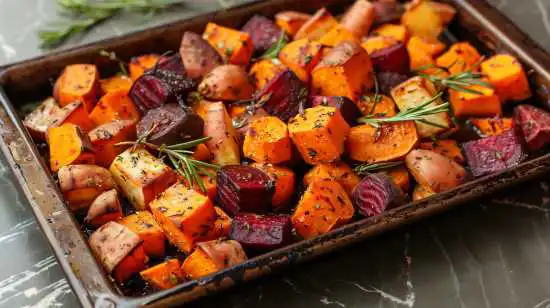 sheetpan with roasted vegetables 