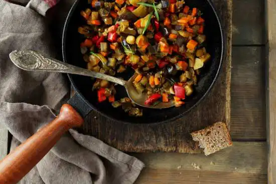 pan with vegetables