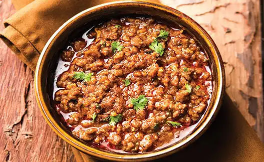 bowl of lentil and bison chili