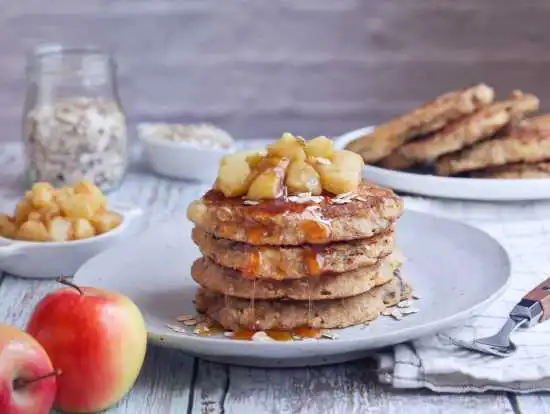 plate with oatmeal griddle cakes