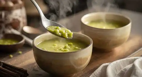 two bowls of split pea soup