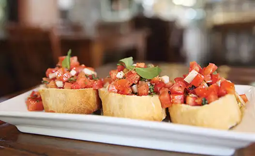 plate of tomato basil bruschetta