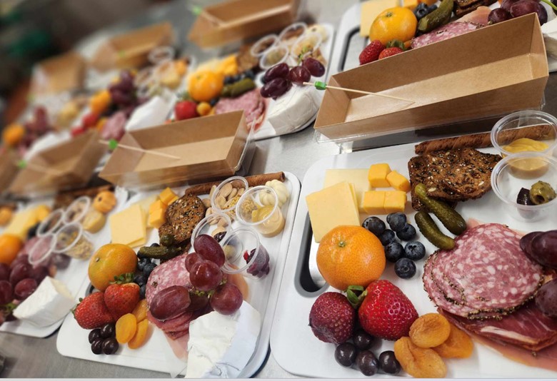 Mise en place photo shows charcuterie ingredients used by the students.