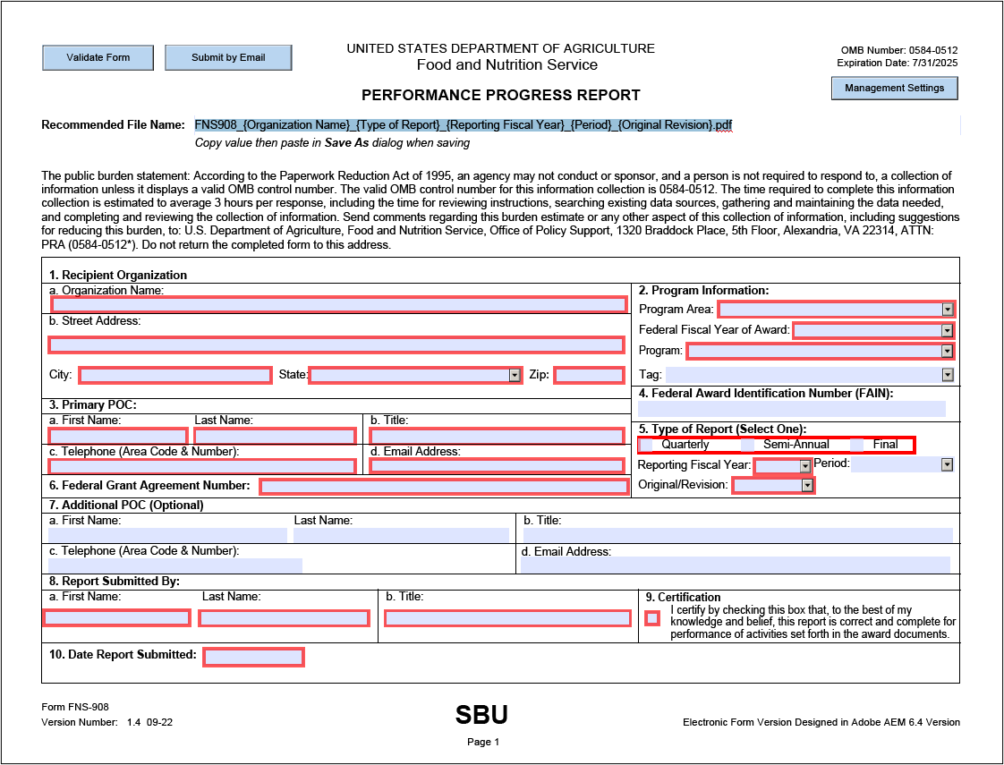 screenshot of page 1 of form