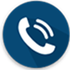 navy circle icon with white phone