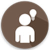 brown circle icon with person