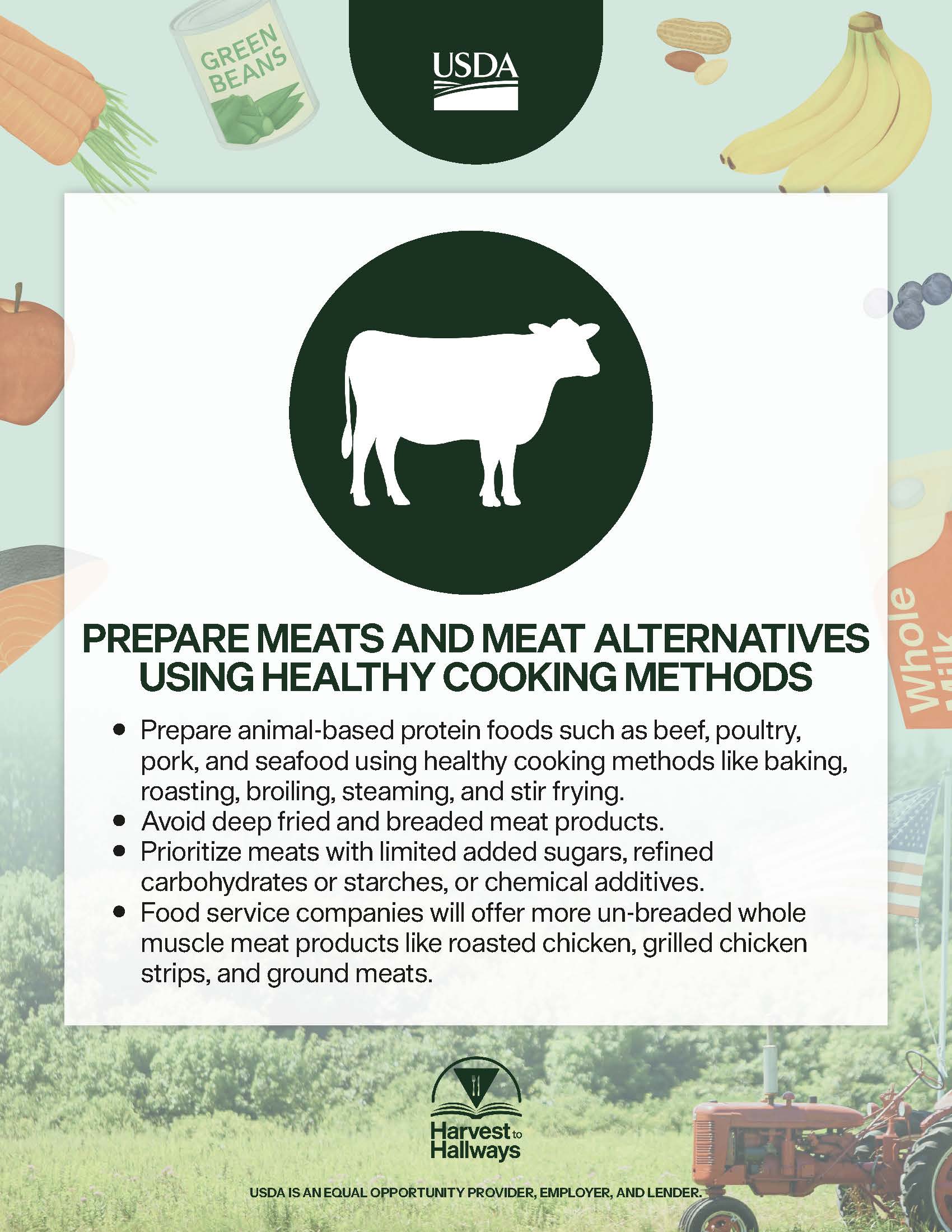 healthier school meals meat pledge with cow