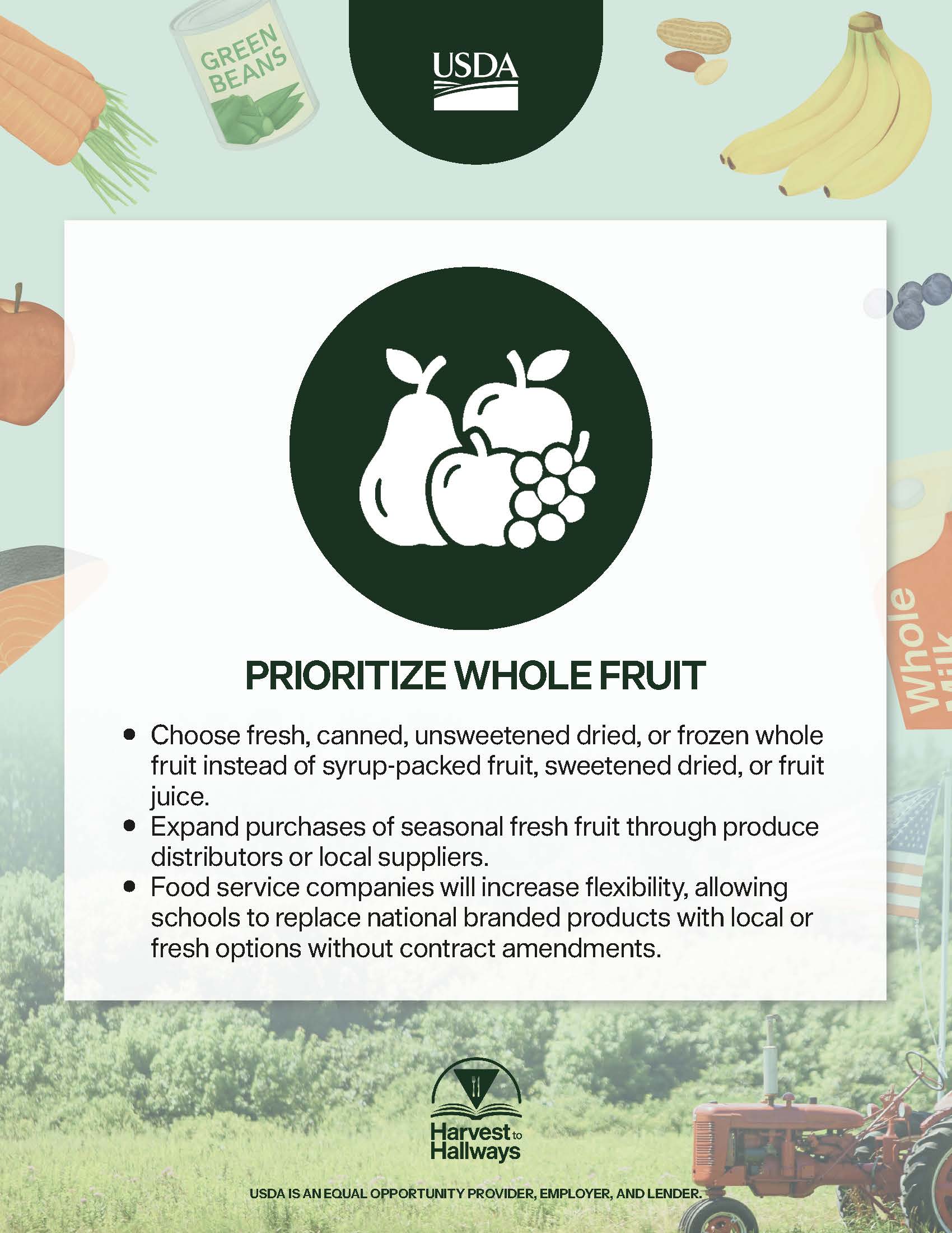 healthier school meals pledge fruit