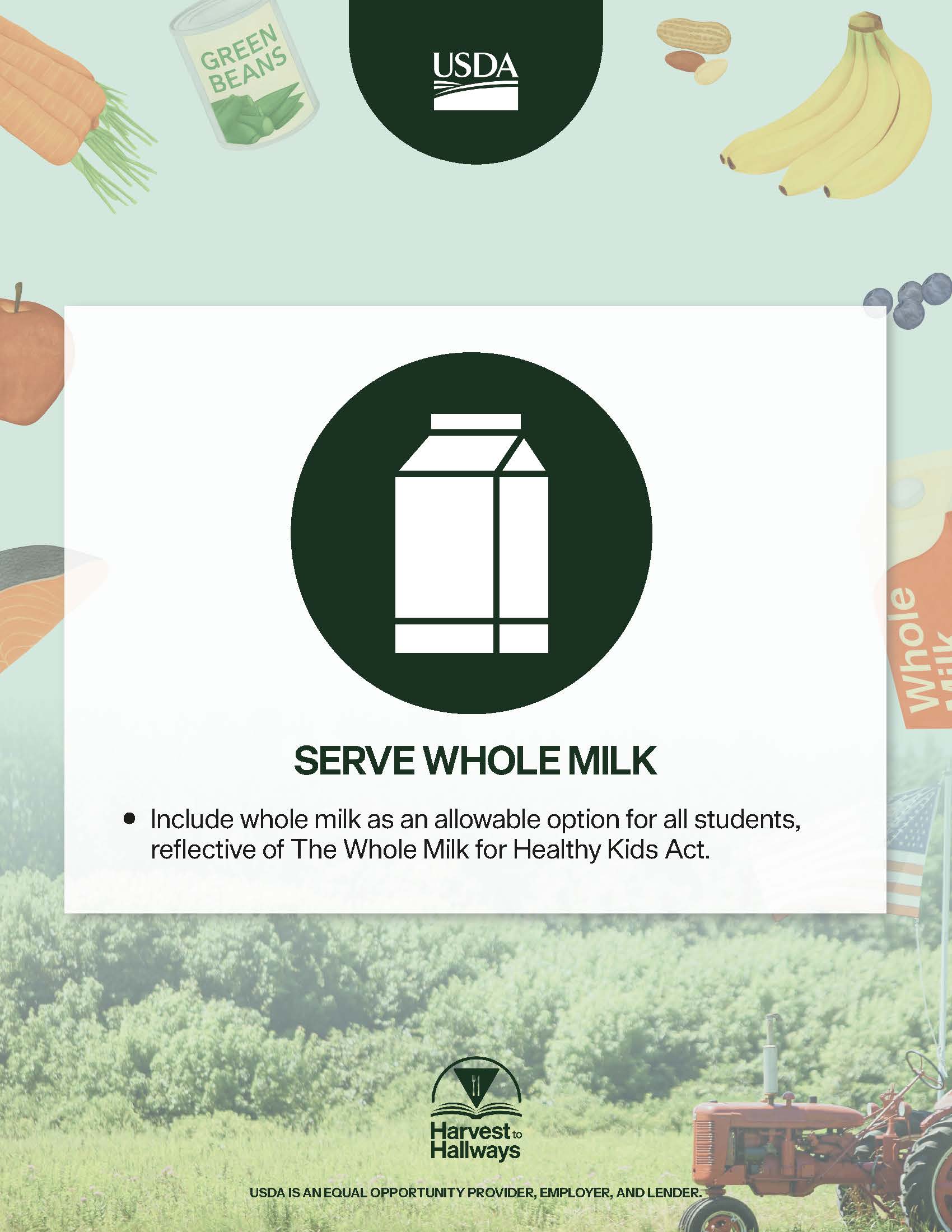 pledge for healthier school meals whole milk with carton