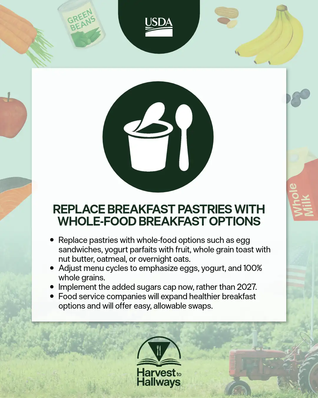 breakfast pledge with yogurt cup and spoon