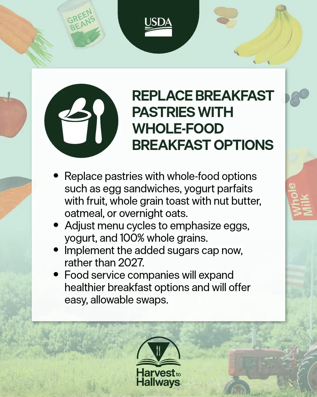 breakfast pledge with yogurt cup and spoon