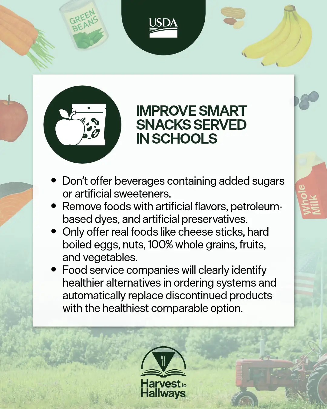 snack pledge on light green background with real food border