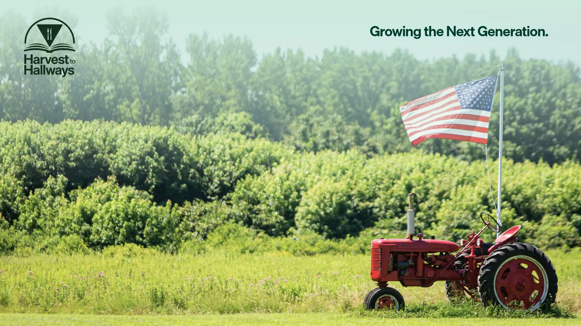light version of tractor scene with American flag