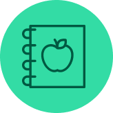 Icon of notebook with apple