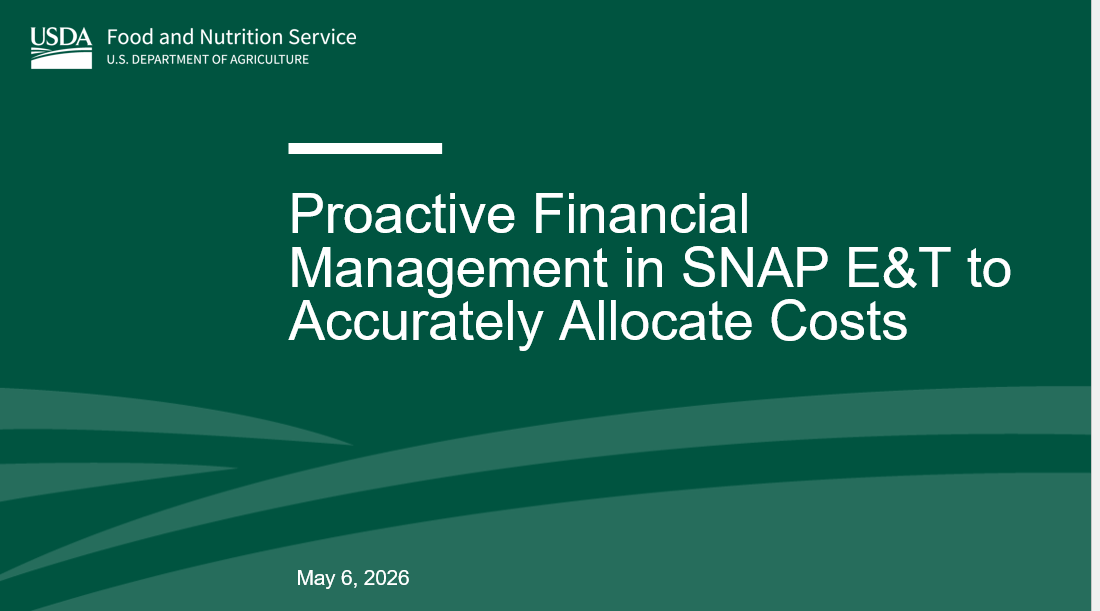 SNAP E&T Fiscal Webinar 3
