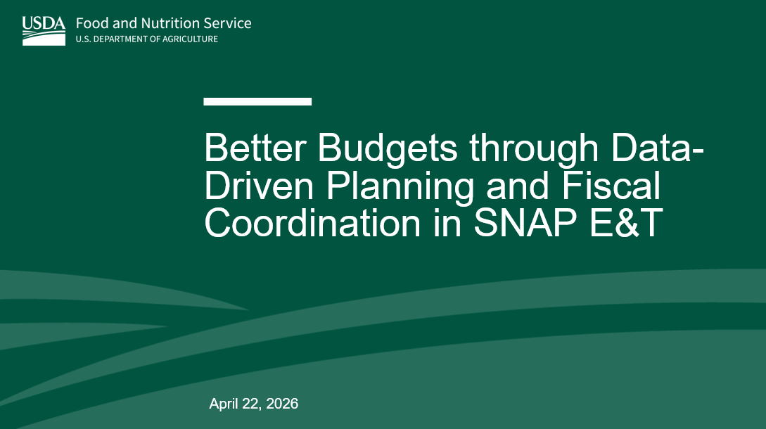 SNAP E&T Fiscal Webinar 2