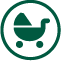 green baby stroller icon