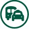 green car and bus icon