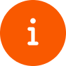 information icon on an orange circle background