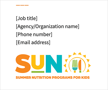 Screenshot of the SUN Programs email signature template.