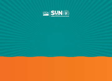 teal and orange SUN background with center logo