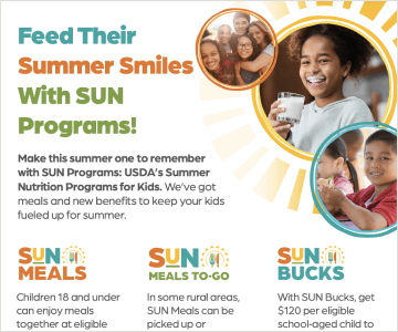 screenshot of a flyer detailing the USDA summer programs