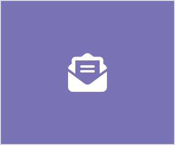 mail icon on a purple square background