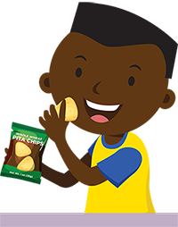 boy eating whole wheat pita chips