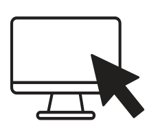 black arrow pointing to a computer screen
