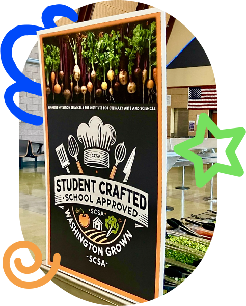 Student Crafted, School Approved cafeteria signage