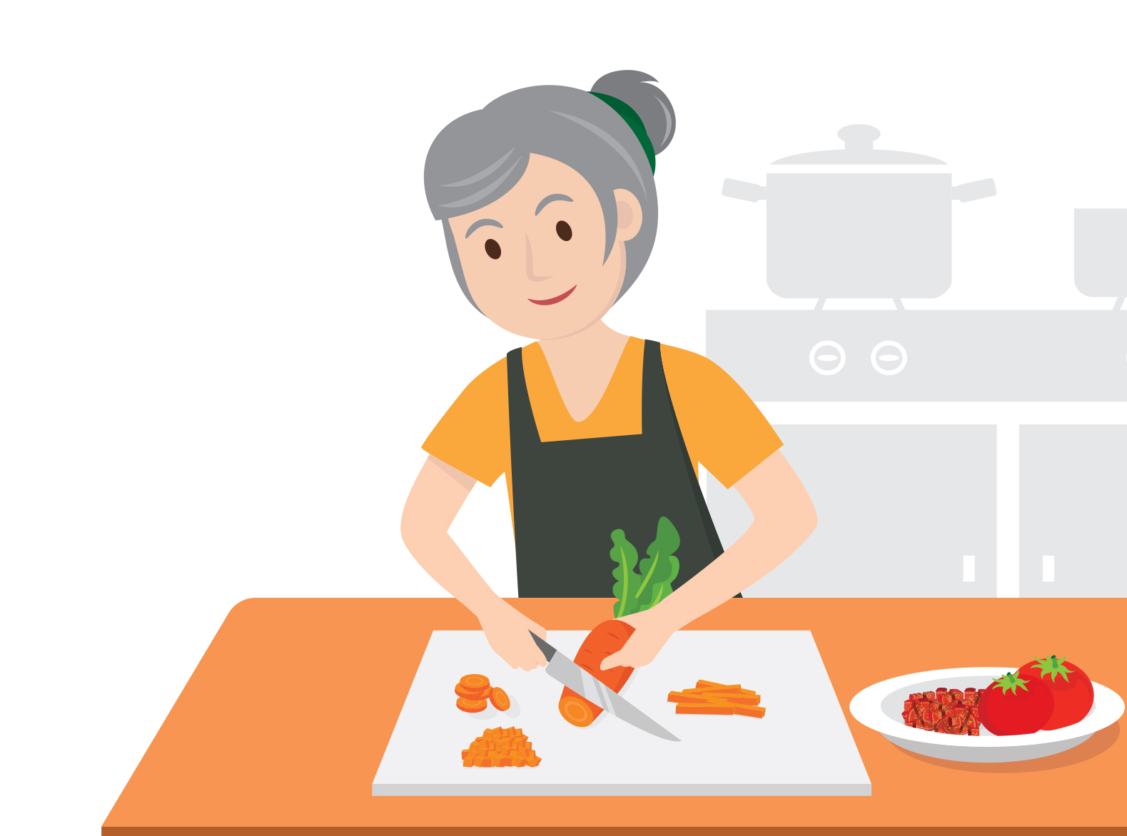 CACFP provider chopping a carrot