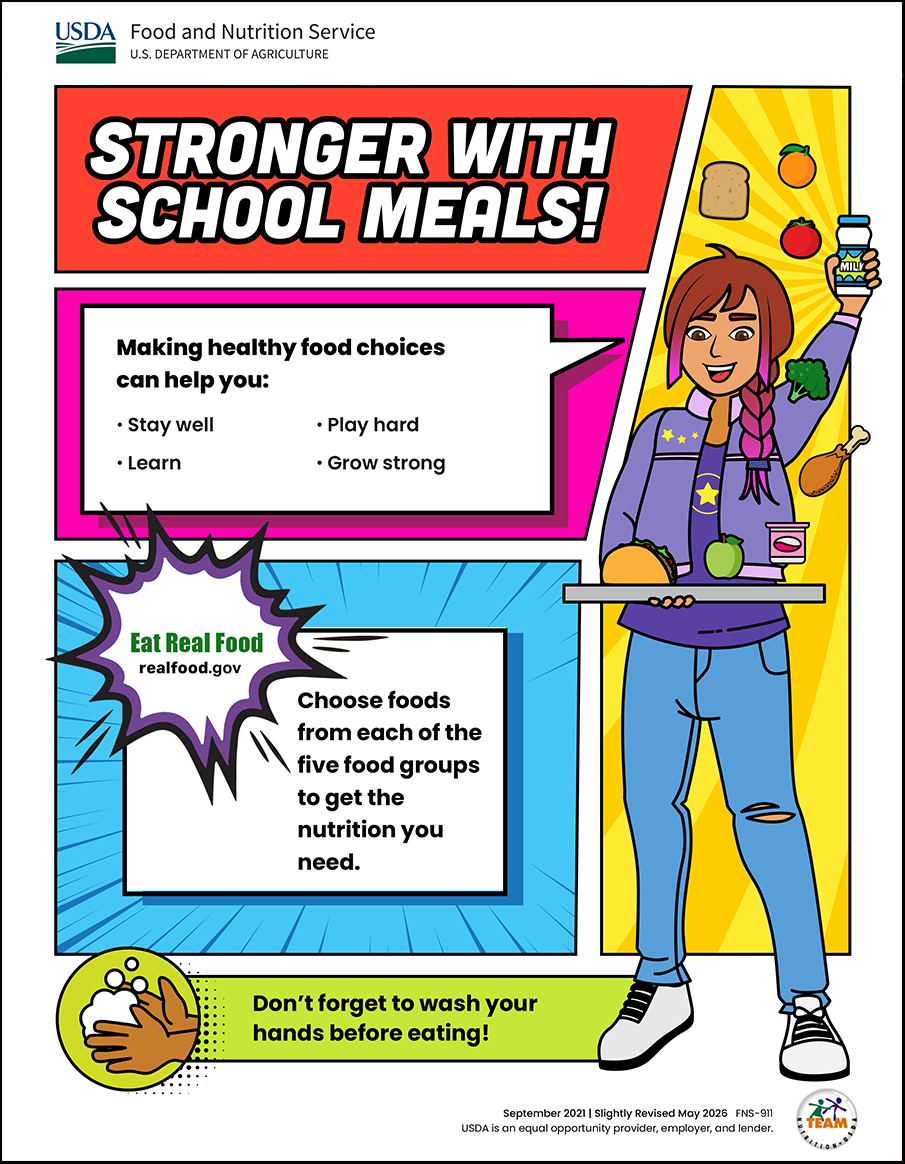 Stronger with School Meals Activity Booklet cover