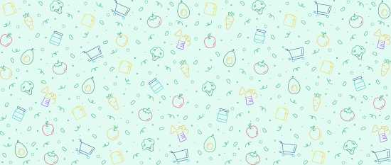 pattern of wic icons on a mint green background