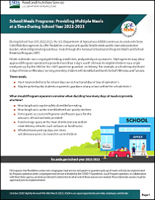 School Meals Programs: Providing Multiple Meals at a Time During the Coronavirus (COVID-19) Pandemic