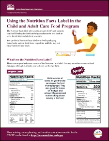 Using the Nutrition Facts Label in the CACFP 