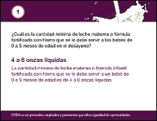 Spanish version of a Milk Bingo Question and Answer card