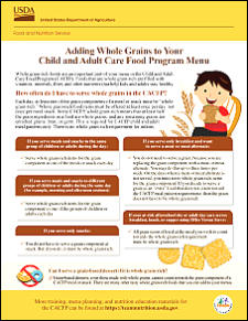 Adding Whole Grains to Your CACFP Menu