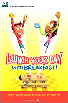 Launch Your Day With Breakfast Poster