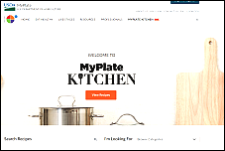 Screenshot of MyPlate Kitchen Recipes homepage