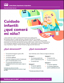 Child Care: What Will My Child Eat? Spanish