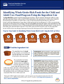 Identifying Whole Grain-Rich Foods For the CACFP 
