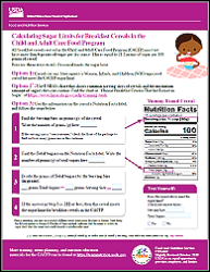Calculating Sugar Limits for Breakfast Cereals in the CACFP